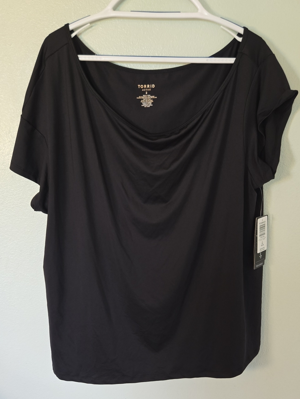 Torrid | NWT Black Tech Jersey Short Sleeve Tee Size 2